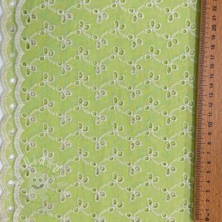 Bavlněná látka EMBROIDERY Rosemary lime