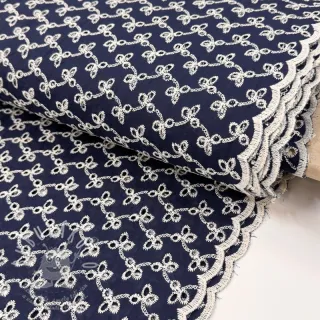 Bavlněná látka EMBROIDERY Rosemary navy