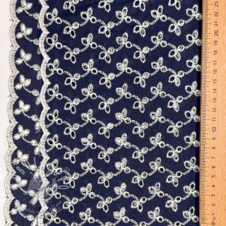 Bavlněná látka EMBROIDERY Rosemary navy