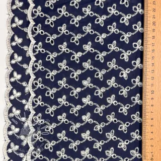 Bavlněná látka EMBROIDERY Rosemary navy