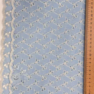 Bavlněná látka EMBROIDERY Rosemary light blue