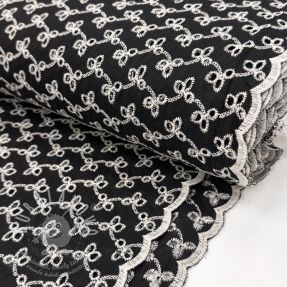 Bavlněná látka EMBROIDERY Rosemary black