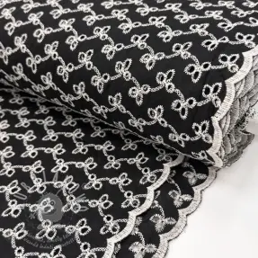 Bavlněná látka EMBROIDERY Rosemary black