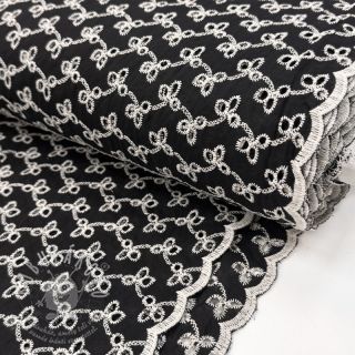 Bavlněná látka EMBROIDERY Rosemary black