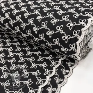 Bavlněná látka EMBROIDERY Rosemary black