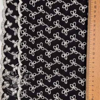 Bavlněná látka EMBROIDERY Rosemary black