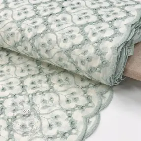 Bavlněná látka EMBROIDERY Lilian mint