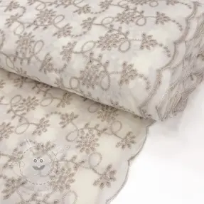 Bavlněná látka EMBROIDERY Lilian ecru