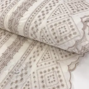 Bavlněná látka EMBROIDERY Lilian beige