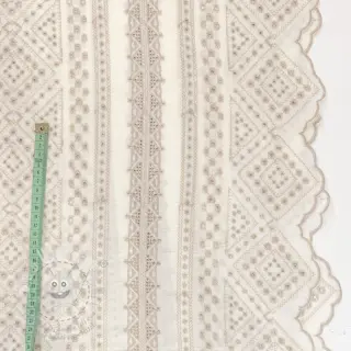 Bavlněná látka EMBROIDERY Lilian beige