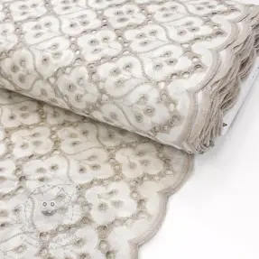 Bavlněná látka EMBROIDERY Lilian natural