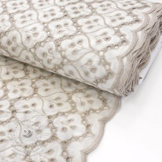 Bavlněná látka EMBROIDERY Lilian natural