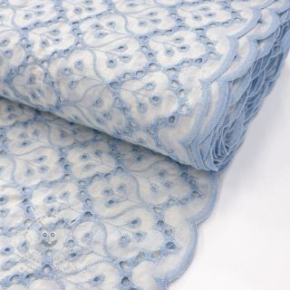 Bavlněná látka EMBROIDERY Lilian blue