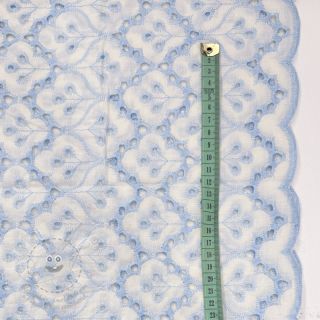 Bavlněná látka EMBROIDERY Lilian blue