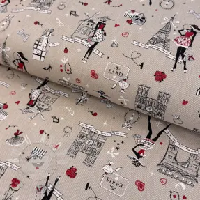Dekorační látka Linenlook Cute Paris multico