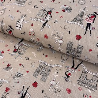 Dekorační látka Linenlook Cute Paris multico