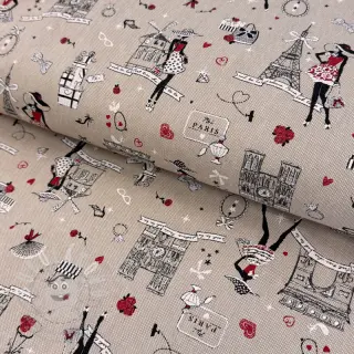 Dekorační látka Linenlook Cute Paris multico