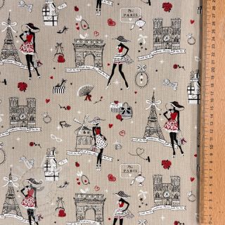 Dekorační látka Linenlook Cute Paris multico