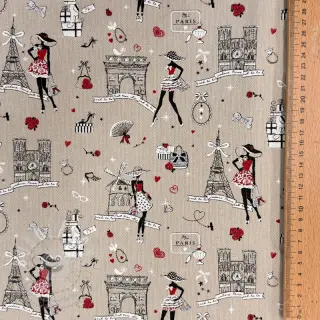 Dekorační látka Linenlook Cute Paris multico