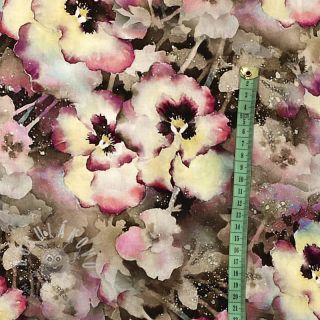 Viskóza RADIANCE Viola taupe digital print