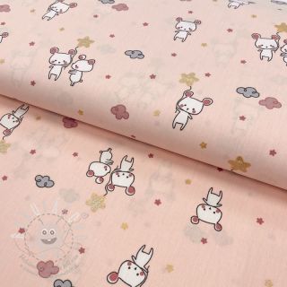 Bavlněná látka Glitter sweet mouse powder