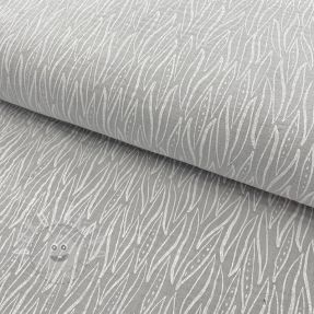 Dvojitá gázovina/mušelín Leaves light grey