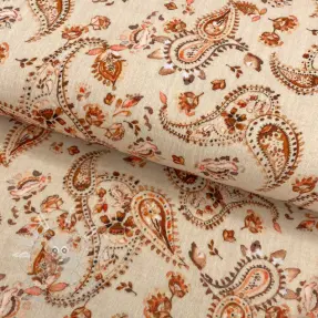 Dvojitá gázovina/mušelín Paisley sand digital print