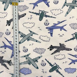 Úplet Airplanes ecru digital print