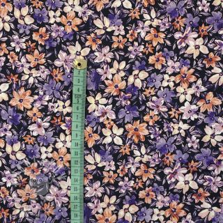 Bavlněná látka Sketched meadow black digital print