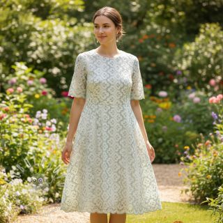 Bavlněná látka EMBROIDERY Lilian mint