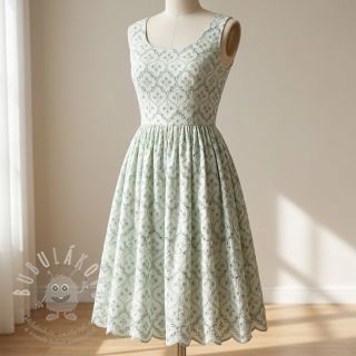 Bavlněná látka EMBROIDERY Lilian mint