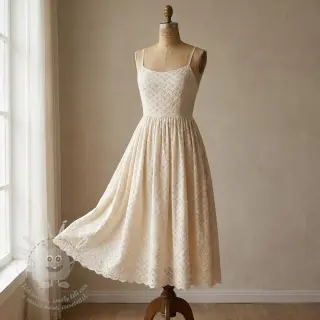 Bavlněná látka EMBROIDERY Rosemary off white