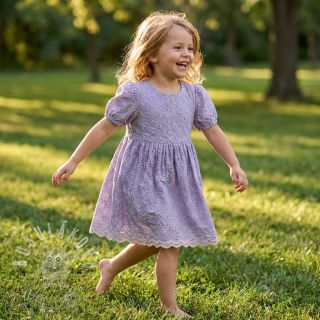 Bavlněná látka EMBROIDERY Rosemary lilac