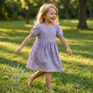 Bavlněná látka EMBROIDERY Rosemary lilac