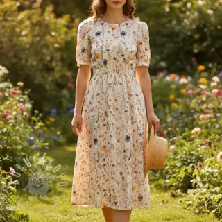Viskóza se lnem Botanic design A