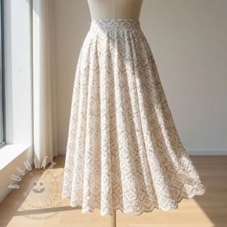 Bavlněná látka EMBROIDERY Lilian natural