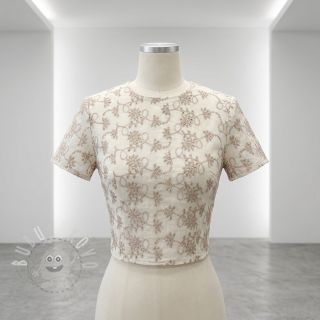 Bavlněná látka EMBROIDERY Lilian ecru