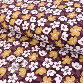 Úplet GLITTER Flowers wine red