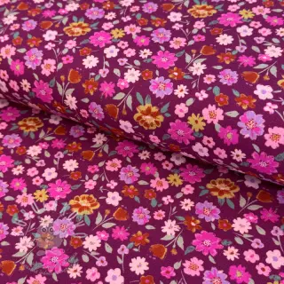 Úplet Flowers cerise digital print ORGANIC