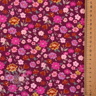 Úplet Flowers cerise digital print ORGANIC