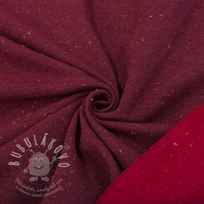 Teplákovina počesaná COSY burgundy melange