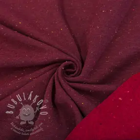 Teplákovina počesaná COSY burgundy melange