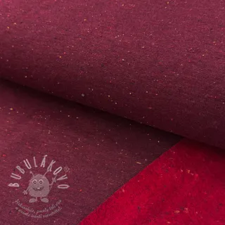 Teplákovina počesaná COSY burgundy melange