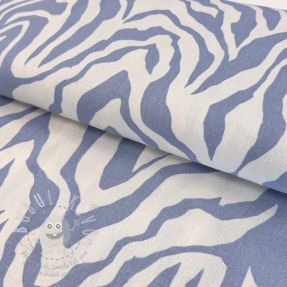Viskóza se lnem Animal skin blue