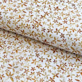 Dvojitá gázovina/mušelín Flowers Tanja white digital print