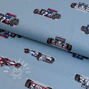 Bavlněná látka Cars light blue