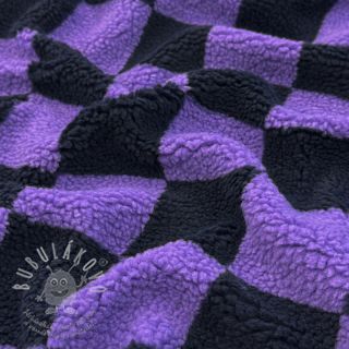 Kabátovina TEDDY JACQUARD Checks purple