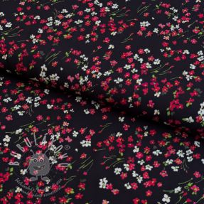 Viskóza ECOVERO Floweria black digital print