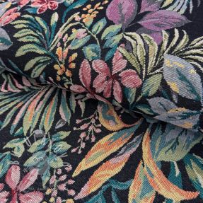 Dekorační látka GOBELIN Flowers black