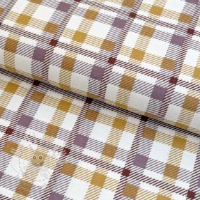 Bavlněná látka FLANNEL Checks and checks ochre